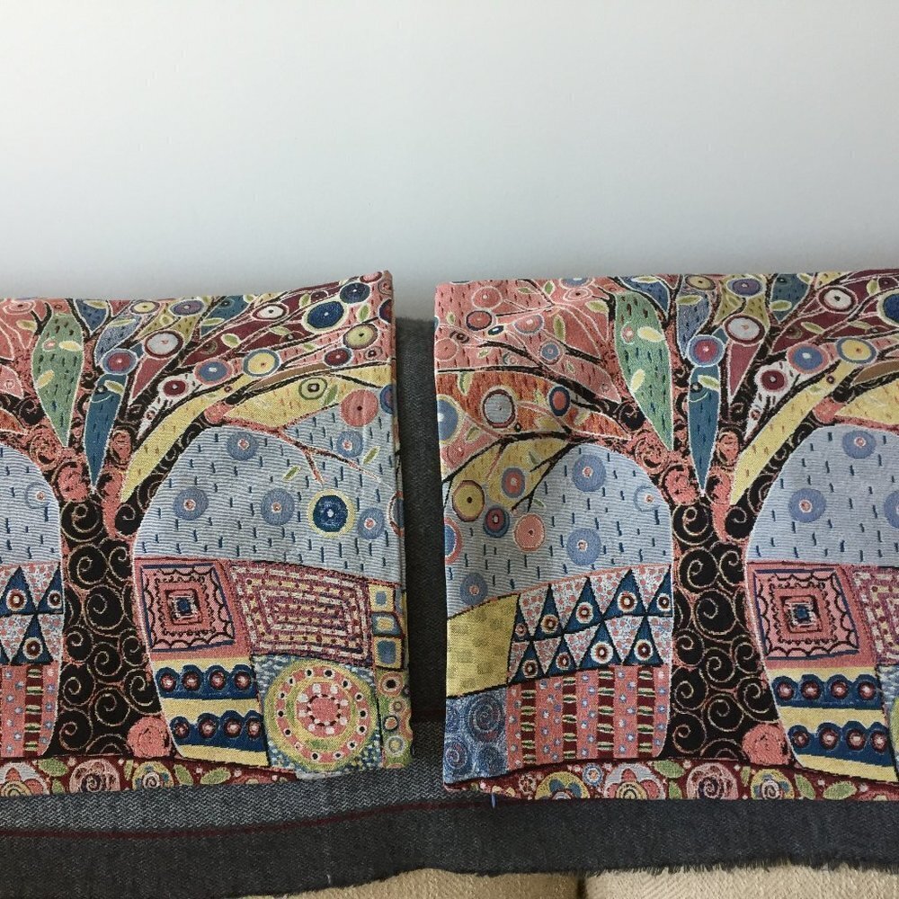 Modern Tapestry Design Two Pillow Cases Size 15"x15"